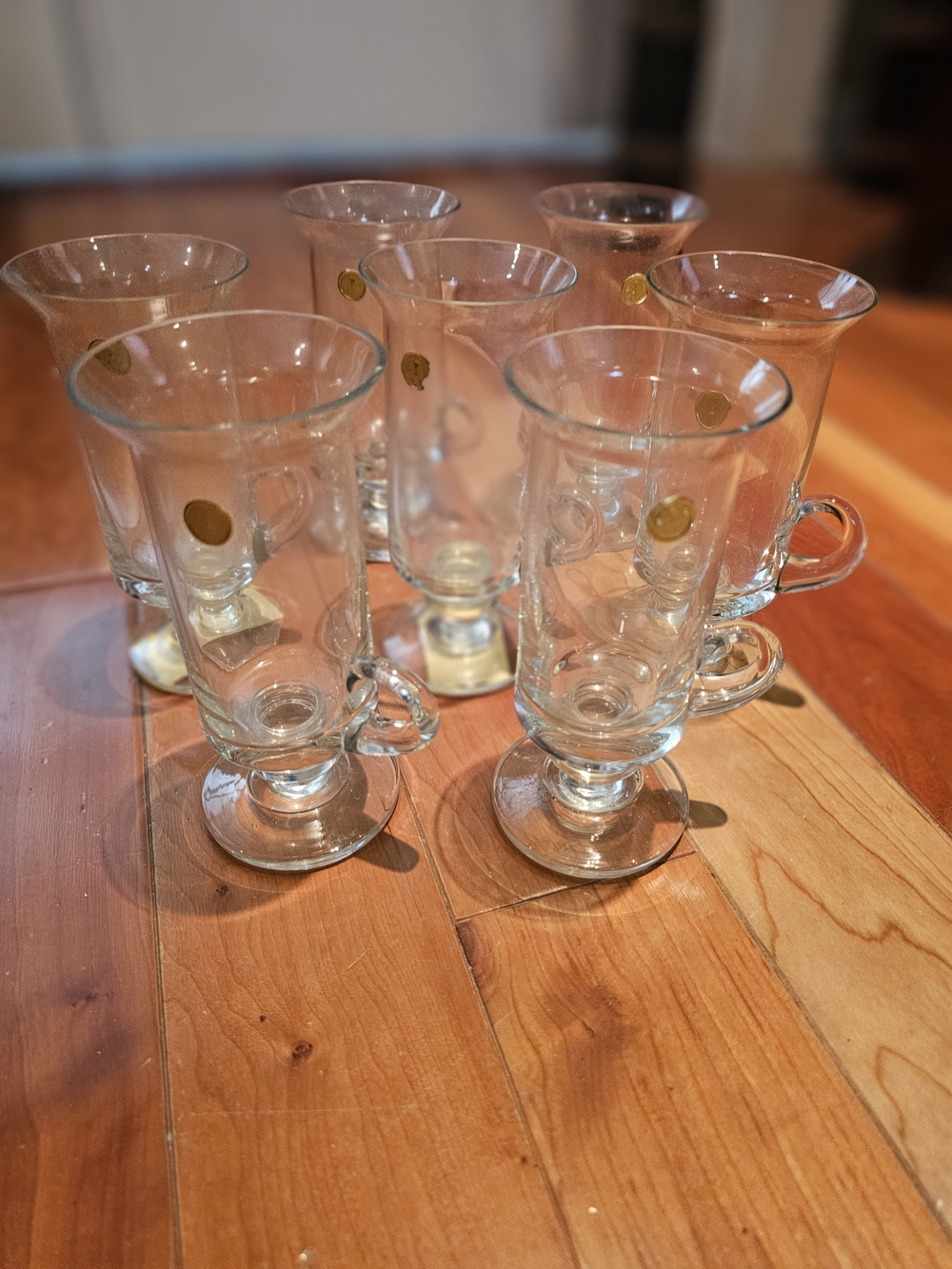 6 × Clear Glass Irish Coffee Mugs with Handles - Set of 6 +1 Replacement Spare